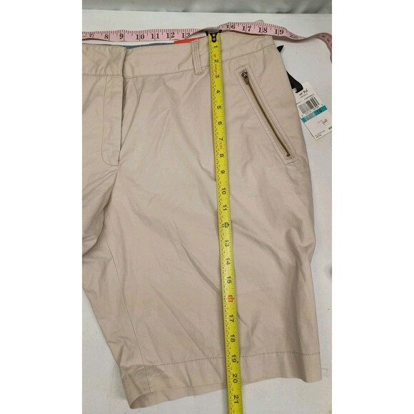 Sunset Rd Womens Bermuda Kakhi Shorts Sz 16 Beige Zip Pockets NWT - Picture 4 of 9